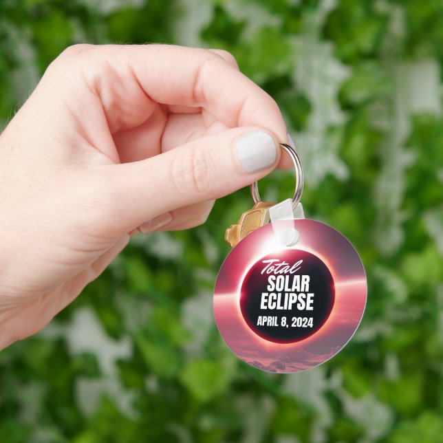 2024 Total Solar Eclipse April 8 Keychain (Hand)