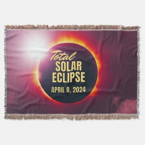 2024 Total Solar Eclipse April 8 Throw Blanket