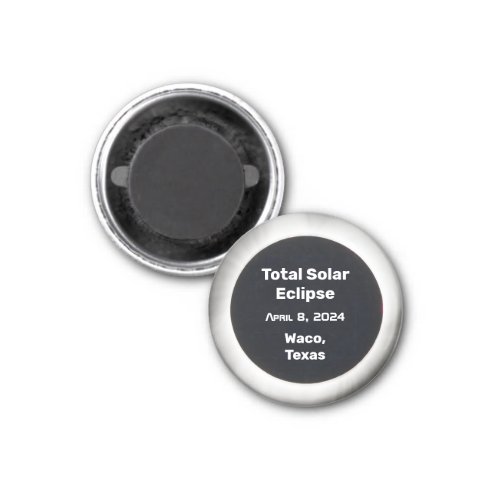 2024 Total Solar Eclipse BW by Location Magnet