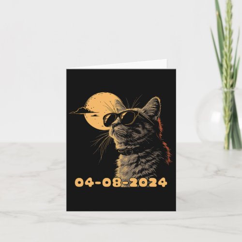 2024 Total Solar Eclipse Cat Watching Total Solar  Card