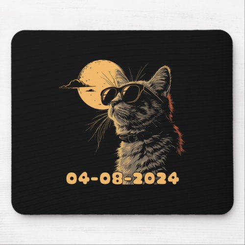2024 Total Solar Eclipse Cat Watching Total Solar  Mouse Pad