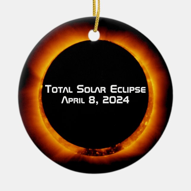 2024 Total Solar Eclipse Ceramic Ornament (Front)