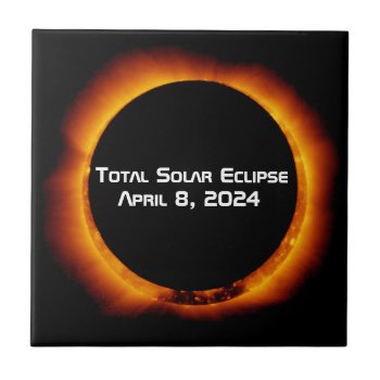 2024 Total Solar Eclipse Ceramic Tile by GigaPacket at Zazzle