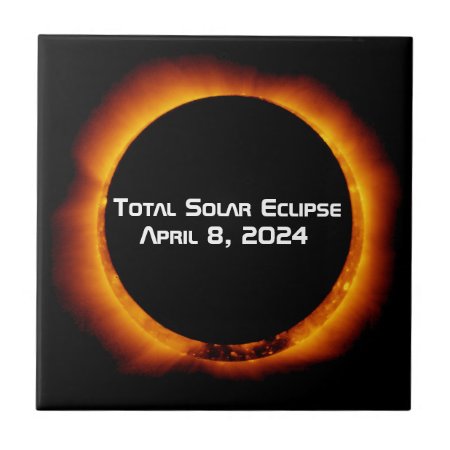2024 Total Solar Eclipse Ceramic Tile
