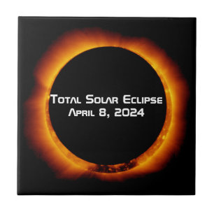 2024 Total Solar Eclipse Ceramic Tile