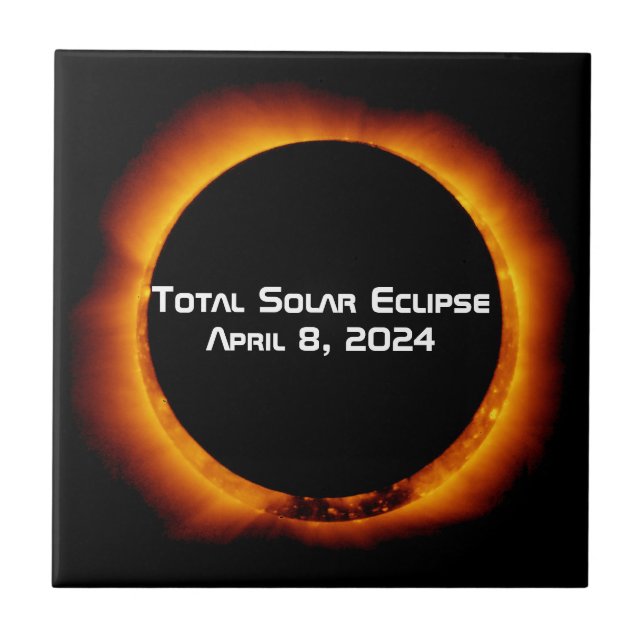 2024 Total Solar Eclipse Ceramic Tile (Front)