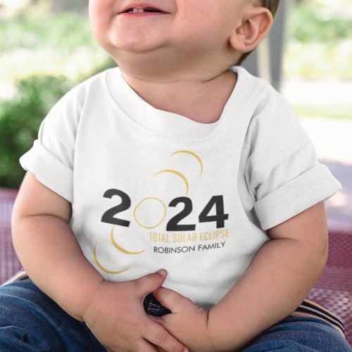 2024 Total Solar Eclipse Customizable Family Name  Toddler T_shirt
