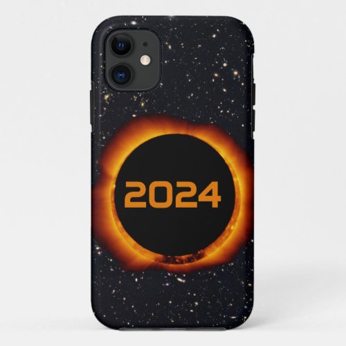 2024 Total Solar Eclipse Date Starry Sky iPhone 11 Case