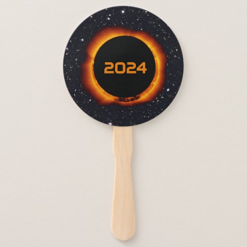 2024 Total Solar Eclipse Date Starry Sky Hand Fan