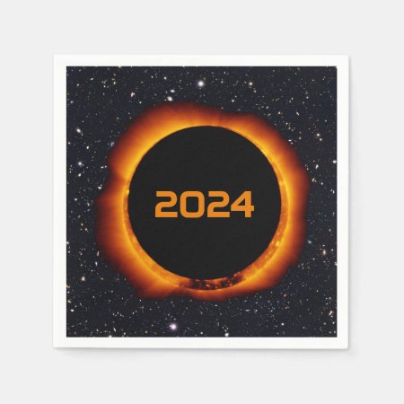 2024 Total Solar Eclipse Date Starry Sky Paper Napkins