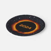2024 Total Solar Eclipse Date Starry Sky Paper Plates (Angled)