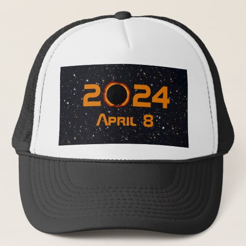 2024 Total Solar Eclipse Date Starry Sky Trucker Hat