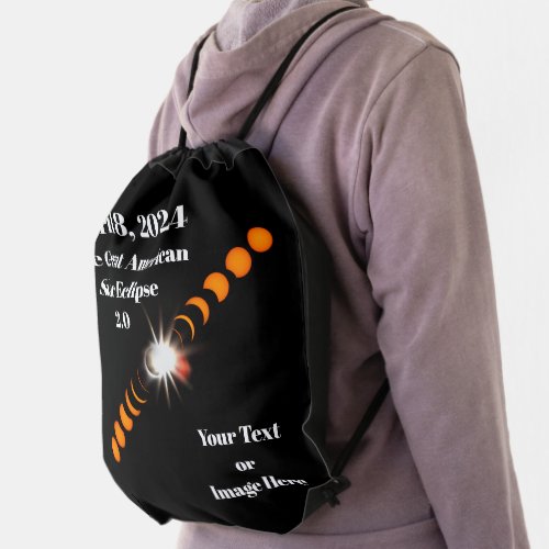 2024 Total Solar Eclipse Drawstring Bag