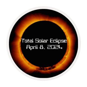 2024 Total Solar Eclipse Edible Frosting Rounds by GigaPacket at Zazzle