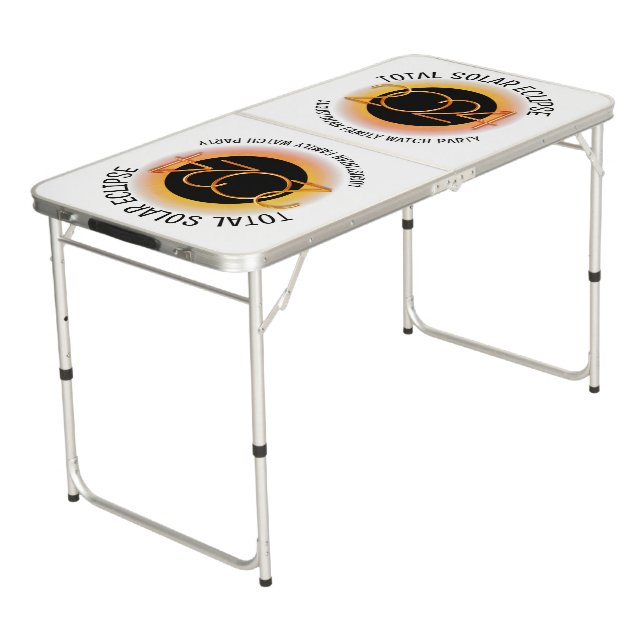 2024 TOTAL SOLAR ECLIPSE Family Souvenir Beer Pong Table (Angled)