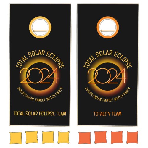 2024 TOTAL SOLAR ECLIPSE Family Souvenir Cornhole Set