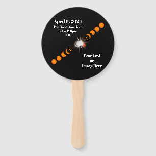 2024 Total Solar Eclipse Hand Fan