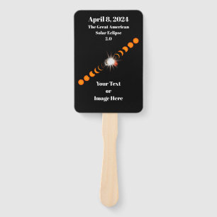 2024 Total Solar Eclipse Hand Fan