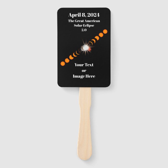 2024 Total Solar Eclipse Hand Fan (Front)