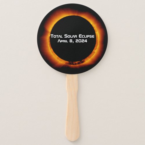 2024 Total Solar Eclipse Hand Fan