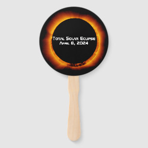 2024 Total Solar Eclipse Hand Fan
