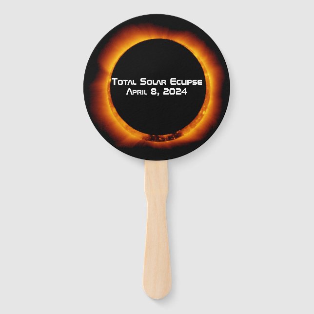 2024 Total Solar Eclipse Hand Fan (Front)