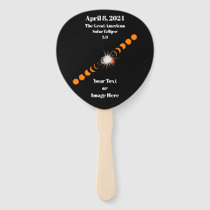 2024 Total Solar Eclipse Hand Fan