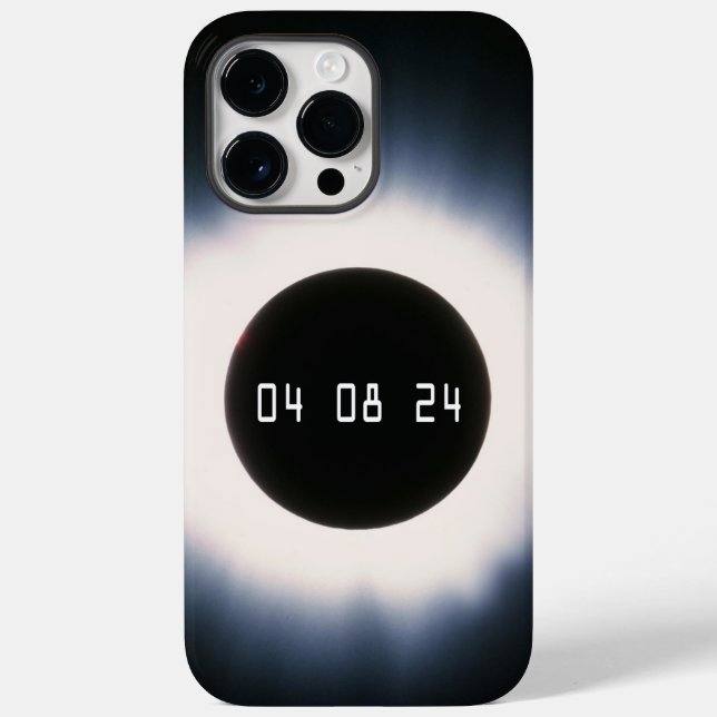 2024 Total Solar Eclipse in Black and White Case-Mate iPhone Case (Back)