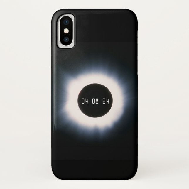 2024 Total Solar Eclipse in Black and White Case-Mate iPhone Case (Back)