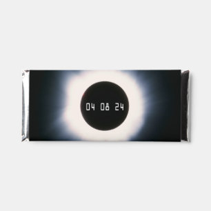 2024 Total Solar Eclipse in Black and White Hershey Bar Favors