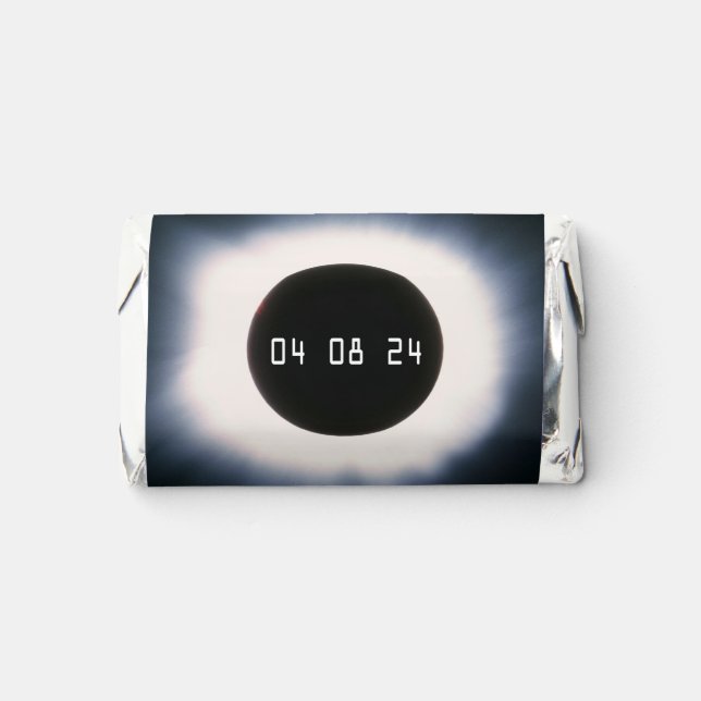 2024 Total Solar Eclipse in Black and White Hershey's Miniatures (Front)
