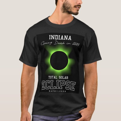 2024 Total Solar Eclipse Indiana USA Totality Art T_Shirt