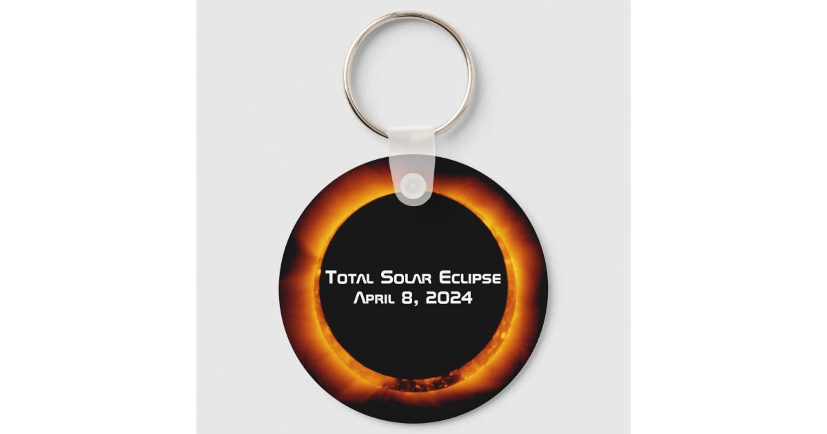 2024 Total Solar Eclipse Keychain Zazzle