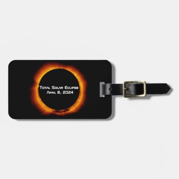 2024 Total Solar Eclipse Luggage Tag by GigaPacket at Zazzle