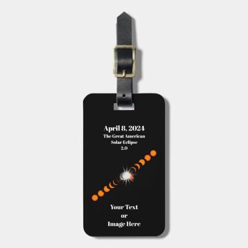 2024 Total Solar Eclipse Luggage Tag