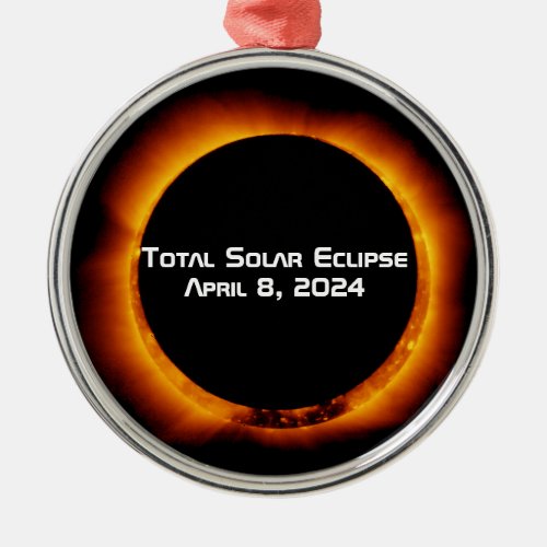 2024 Total Solar Eclipse Metal Ornament