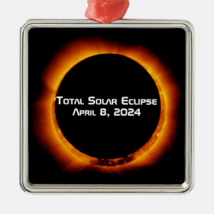 2024 Total Solar Eclipse Metal Ornament