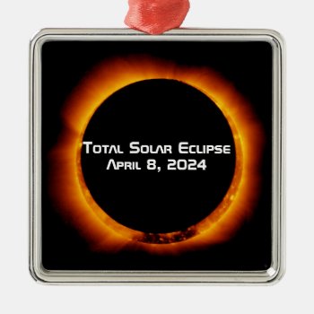 2024 Total Solar Eclipse Metal Ornament by GigaPacket at Zazzle
