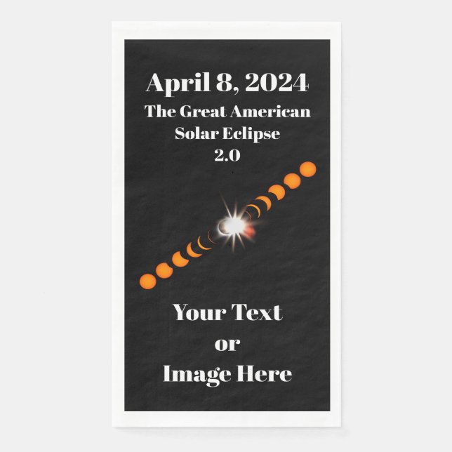 2024 Total Solar Eclipse Paper Guest Towels (Front)