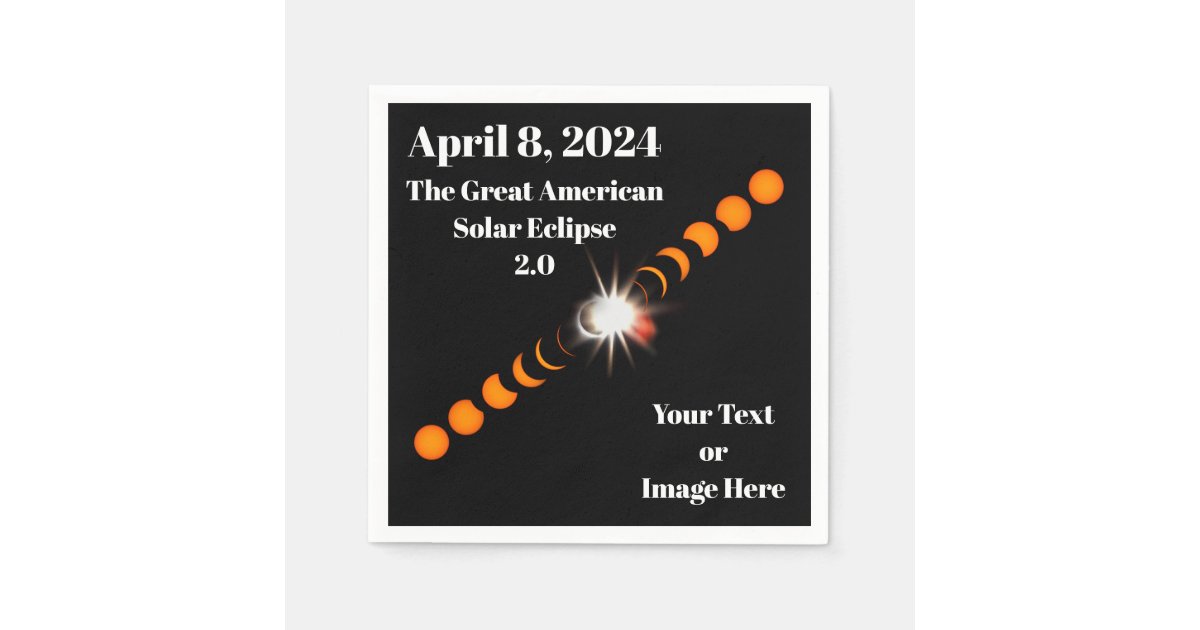 2024 Total Solar Eclipse Paper Napkin Zazzle