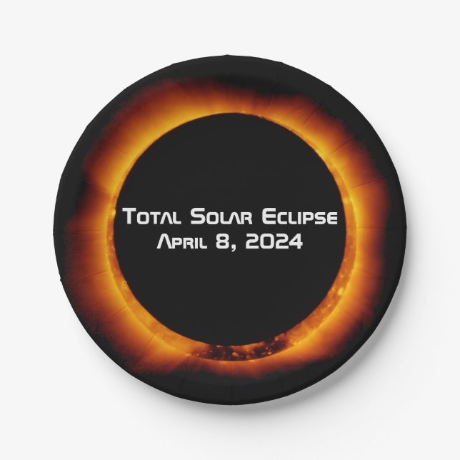 2024 Total Solar Eclipse Paper Plates (Front)