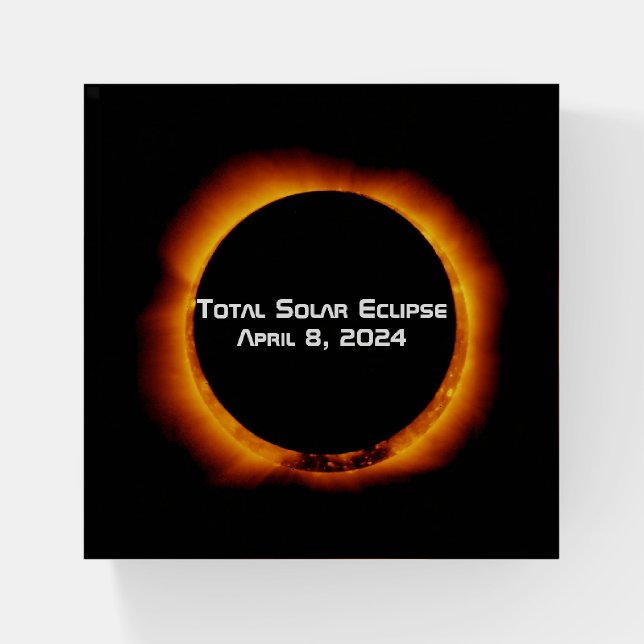 2024 Total Solar Eclipse Paperweight (Front)