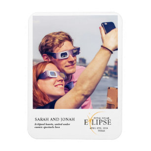 2024 Total Solar Eclipse Photo Couples Gifts Magnet