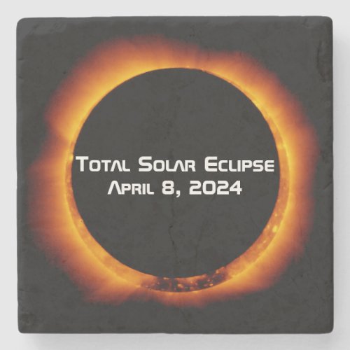 2024 Total Solar Eclipse Stone Coaster