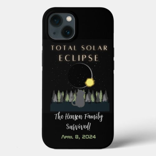2024 Total Solar Eclipse Survivor Custom Name iPhone 13 Case