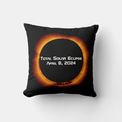 2024 Total Solar Eclipse Throw Pillow