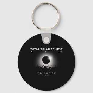 2024 Total Solar Eclipse Totality Dallas Texas Wat Keychain