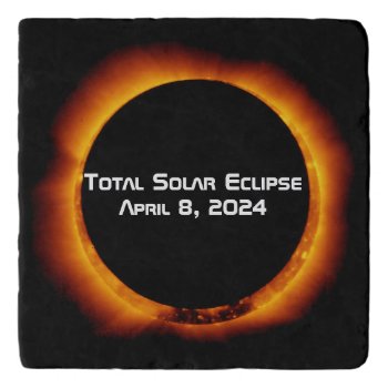 2024 Total Solar Eclipse Trivet by GigaPacket at Zazzle