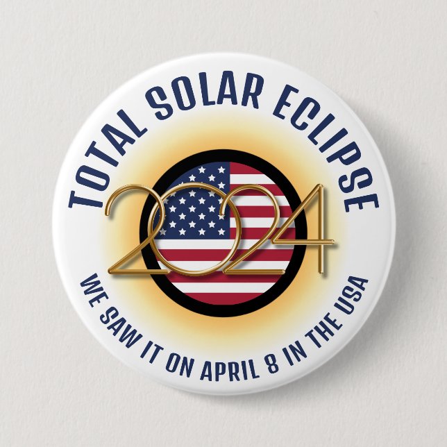  2024 TOTAL SOLAR ECLIPSE USA BUTTON (Front)
