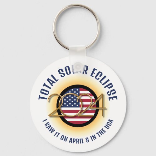  2024 TOTAL SOLAR ECLIPSE USA KEYCHAIN